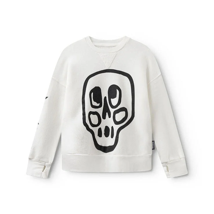 Nununu White Silou Skull Sweatshirt