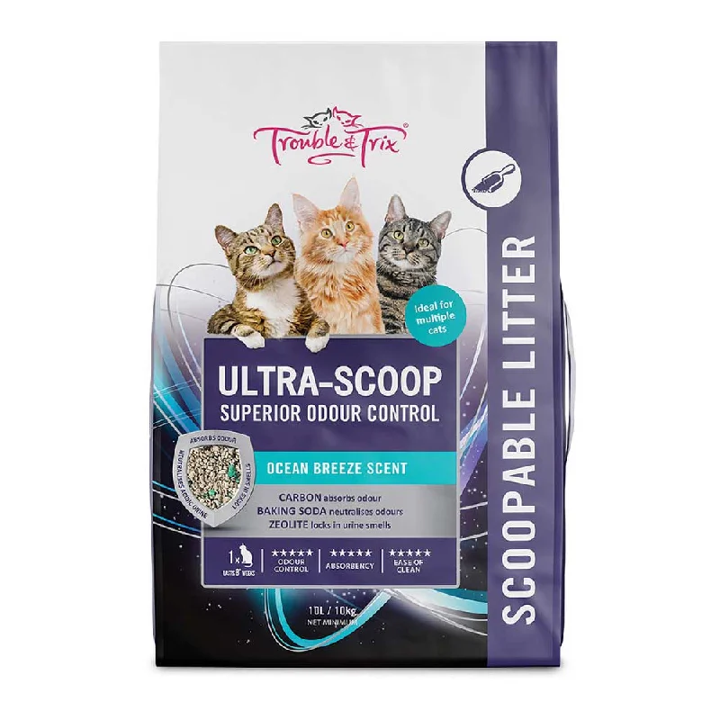 Pet conditioner: used to care for pet hair,Trouble & Trix Clumping Ultra Scoop Cat Litter