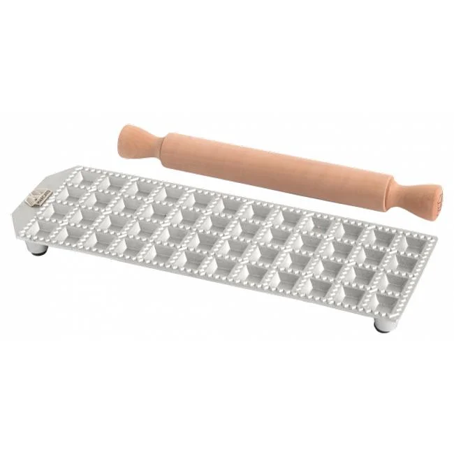 Marcato 25mm Ravioli Tray with Rolling Pin Q25X48CLS