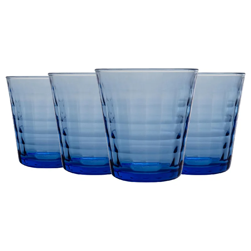 220ml Blue Prisme Water Glasses - Pack of Four - By Duralex