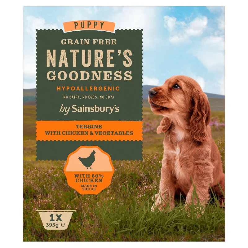 Sainsbury's Nature's Goodness Puppy Terrine with Chicken & Vegetables 395g