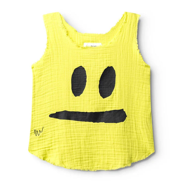 Nununu Hot Lime Smirk Muslin Tank Top