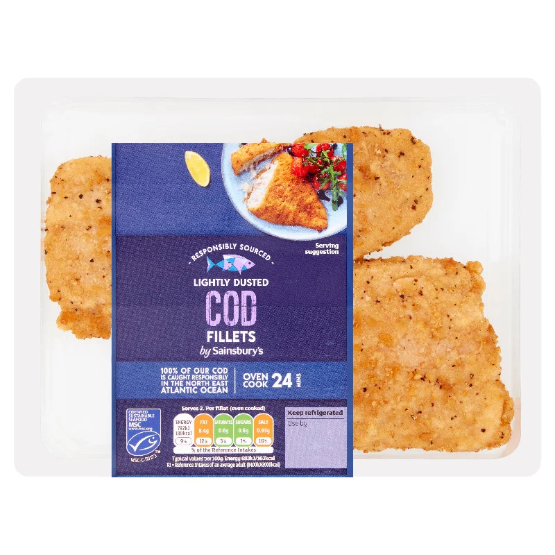 Sainsbury's Lightly Dusted MSC Cod Fillets x2 255g