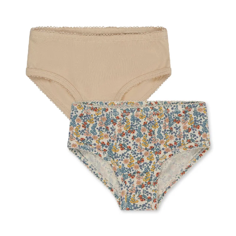 Konges Slojd Bibi Fleur/Brazilian Sand Basic 2 Pack Girl Underpants