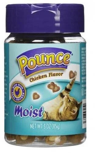    - Cat food nutritional analysis  Pounce Chicken Flavor Moist Cat Treats (3-oz)