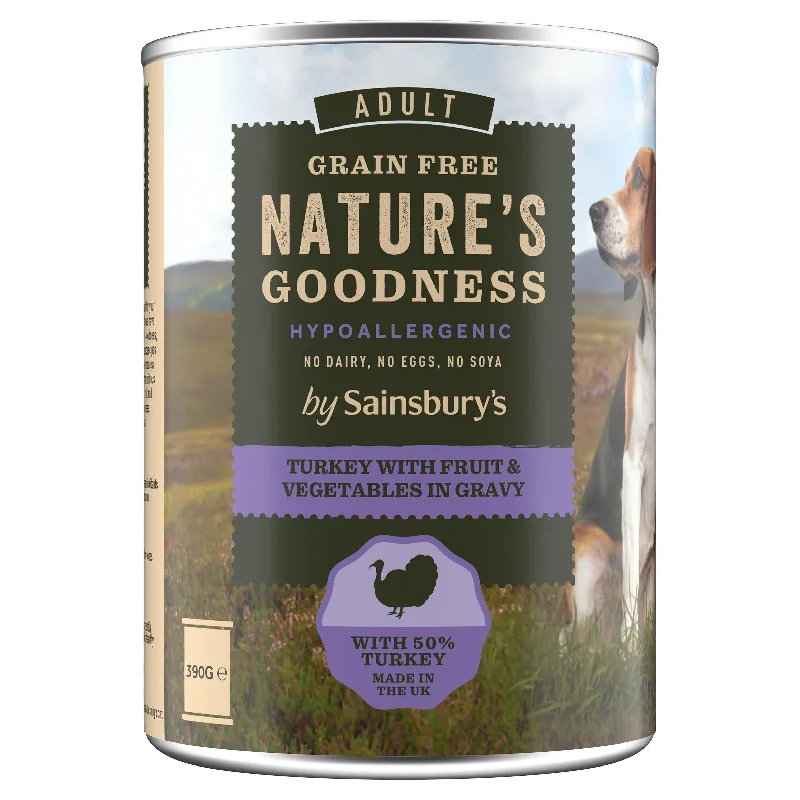 Sainsbury's Adult Nature's Goodness Turkey with Fruit & Vegetables in Gravy 390g