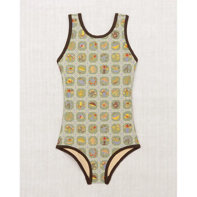 Misha and Puff Vert Trellis Classic Swimsuit