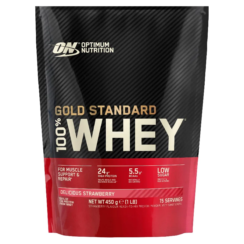 Optimum Nutrition Gold Standard Whey Protein Powder Delicious Strawberry Flavour 15 servings 450g