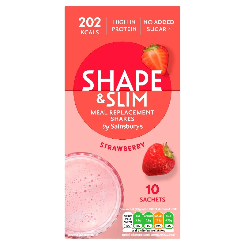 Sainsbury's Shape & Slim Meal Replacement Shakes Strawberry 10x 29g (290g)