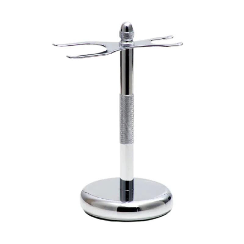 Rockwell Razors White Chrome Plated Safety Razor and Shave Brush Stand  #10084431