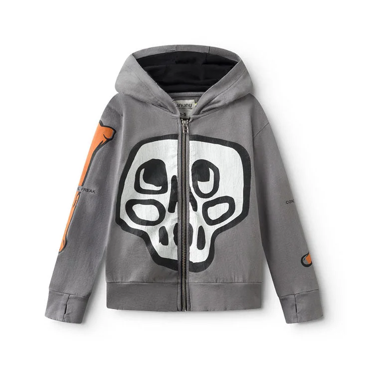 Nununu Concrete Silou Skull Zip Hoodie