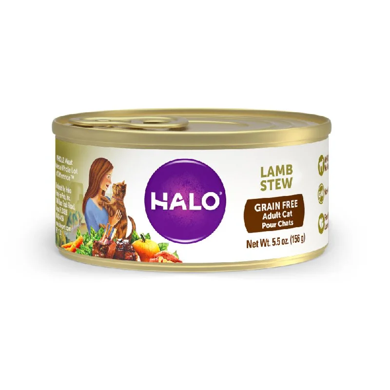    - Cat food for immune system support  Halo Holistic Grain Free Adult Lamb Stew Canned Cat Food