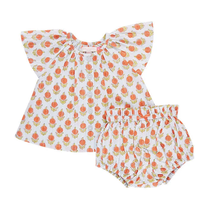 Pink Chicken Blue Dahlia Baby Willow 2 Piece Set