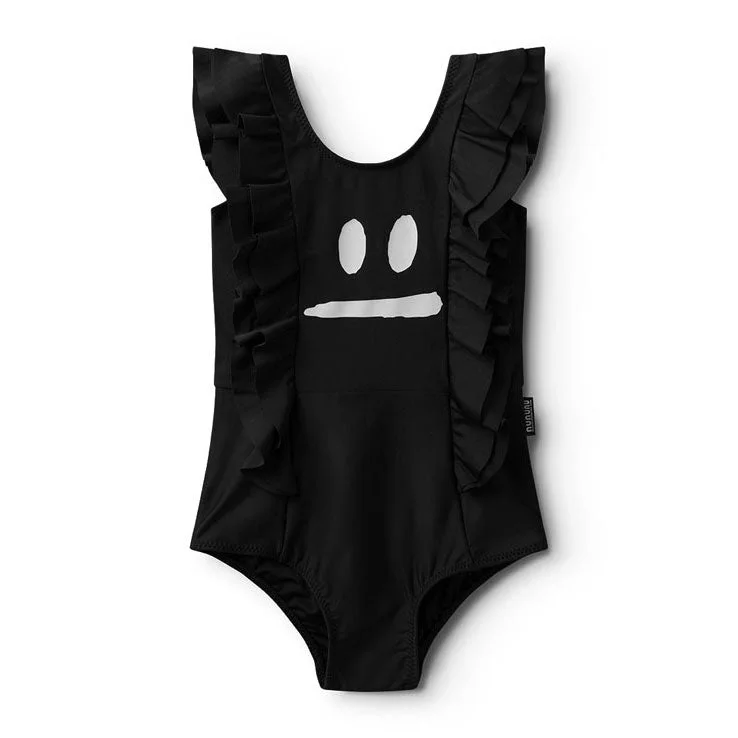 Nununu Black Ruffled Smirk Swimsuit