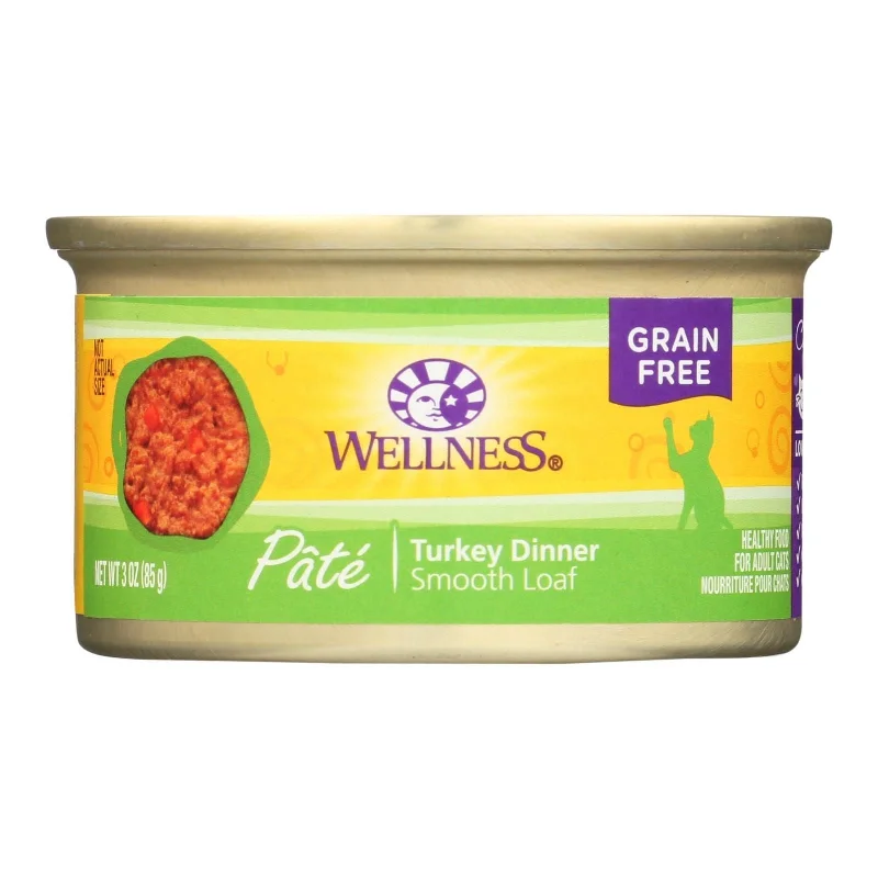    - Cat food for multi-cat households  Wellness Complete Health Pate Turkey Canned Cat Food 3 oz