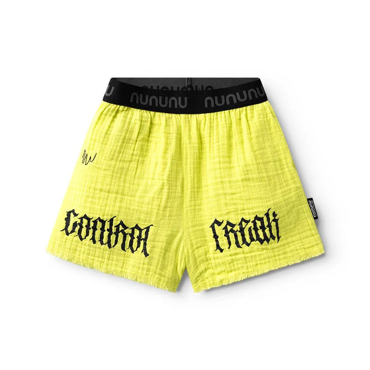 Nununu Hot Lime Muslin Beach Shorts