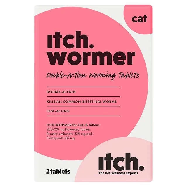 Itch Wormer Tablets For Cats (1kg +)   2 per pack