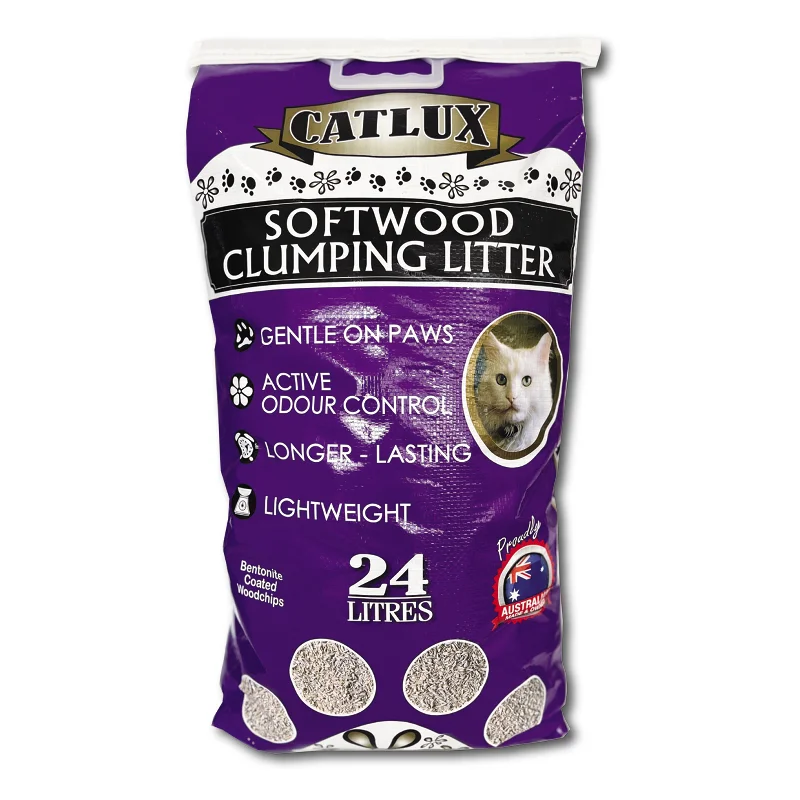 with the functions of decontamination, deodorization, and nourishment.Catlux Softwood Clumping Cat Litter