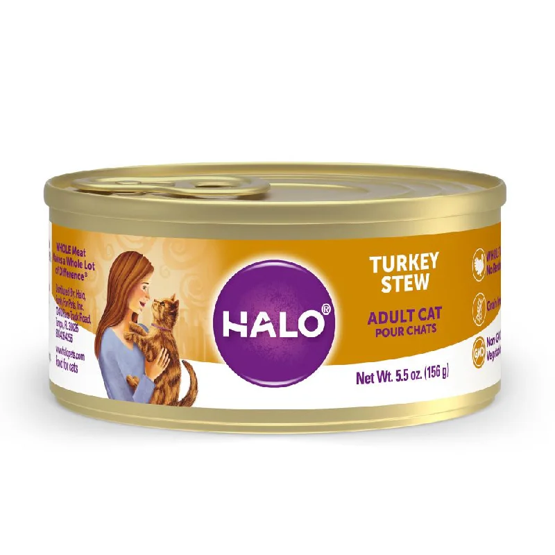    - Cat food for digestive health  Halo Holistic Grain Free Adult Turkey Stew Canned Cat Food