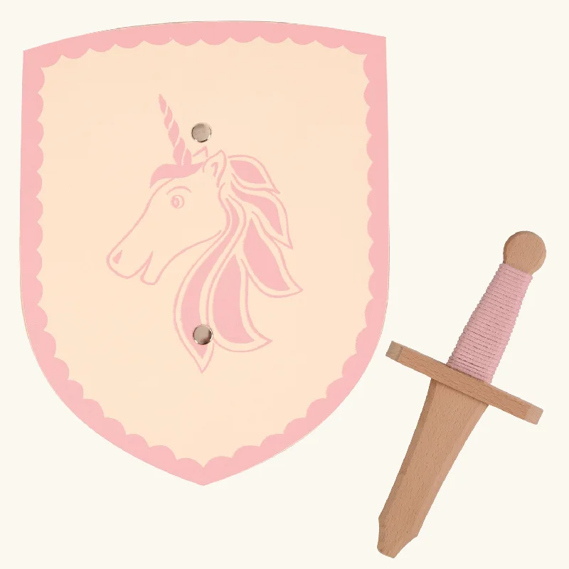 Vah Isolde Unicorn Mini Wooden Shield & Dagger Set